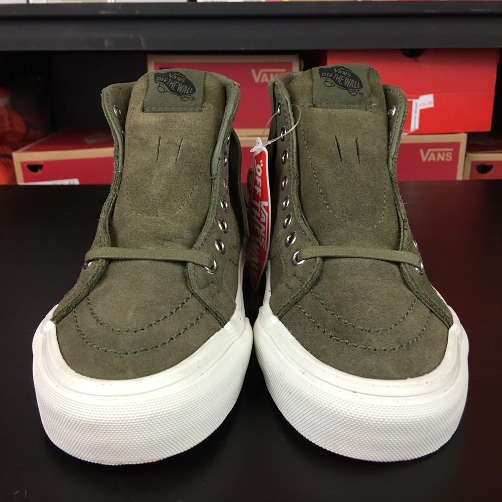 Vans Sk8 Hi Moccasin Ivy Green/White Womens New - Picture 2 of 5